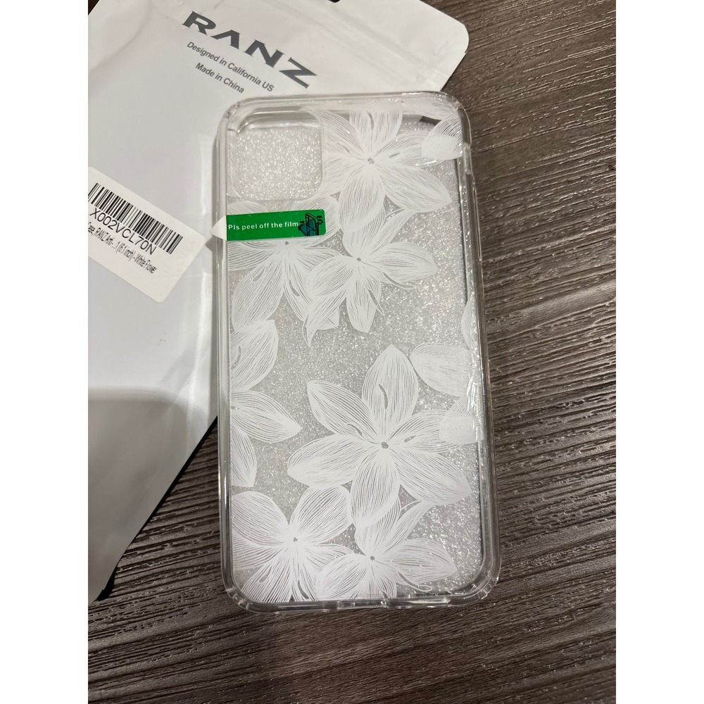 RANZ iPhone 11 Case White Flower Clear Protective Cover 6.1 inch